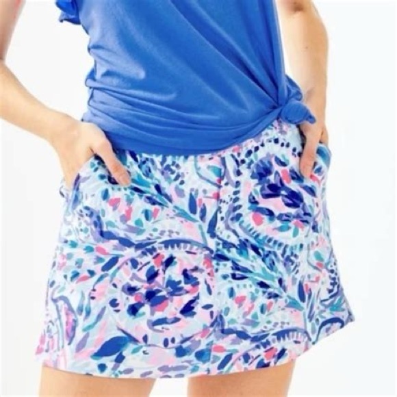 Lilly Pulitzer Nicki Breakwater Tint Party Wave Skort Size 00 XS Skirt Shorts 22 - Picture 1 of 9